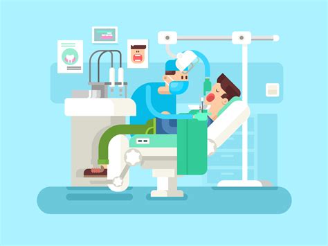 Dentist Treats A Patient Flat Illustration Kit8