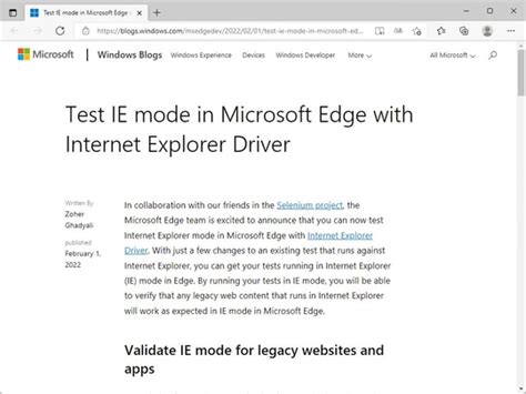 MicrosoftEdgeのIE モードで自動テストできるSeleniumドライバーを発表 窓の杜