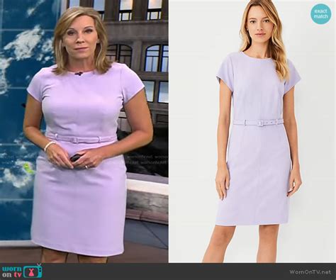 Wornontv Jacqui Jerass Lilac Belted Dress On Cbs Evening News