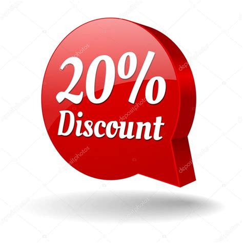 Red 20 Percent Discount Speech Bubble Stock Vector Image By