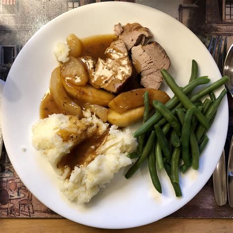 Remove the cooked pork roast from the air fryer, and leave it for about 15 minutes before you carve and serve. Cider Pork Roast with Apple-Thyme Gravy, Garlic Mashed ...