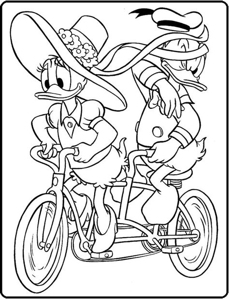 Daisy coloring pages for kids. * Donald & Katrien! | Coloring pages, Duck on a bike ...