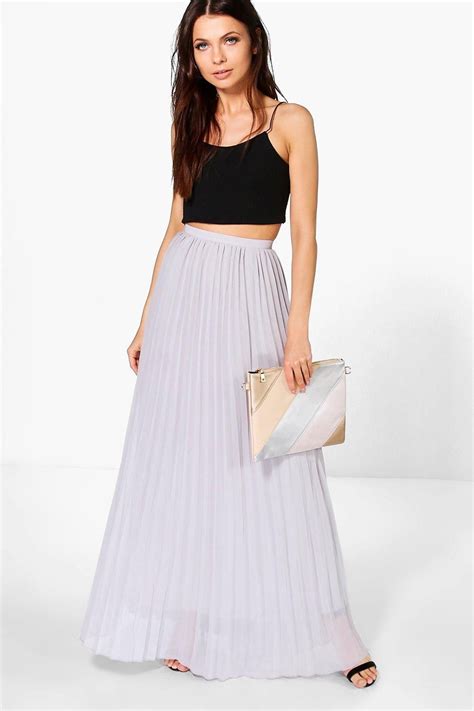 Mia Chiffon Pleated Maxi Skirt Midi Skirt Outfit Casual Rock Outfit