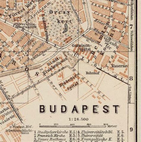 Old Map Of Budapest Hungary 1900 Vintage Map Vintage Maps And Prints