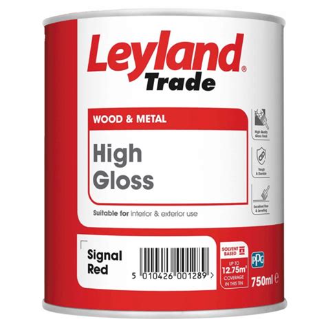 Leyland Trade High Gloss Paint Signal Red 750ml