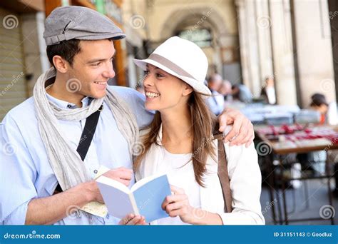 Couple Of Tourists Traveling In Europe Stock Image Image Of Spain