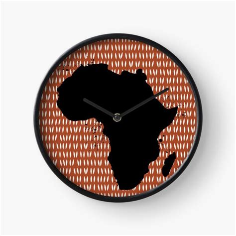 This Black Map Of Africa On A Terracotta Seamless Pattern Background