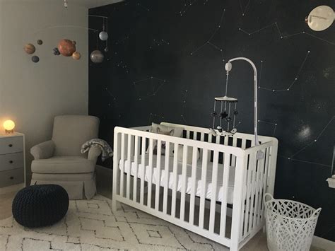 Space Themed Nursery Includes Constellation Wall Moon Light Black