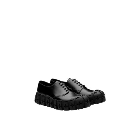 Shop our selection of prada today! Brushed leather laced derby shoes | Prada - 2EG292_B4L ...