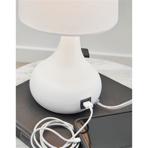 Ashley Furniture Signature Design Lamps Contemporary L204324 Camdale White Metal Table Lamp