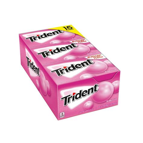 Product Of Trident Bubblegum Sugar Free Gum 15 Pk 14 Ct