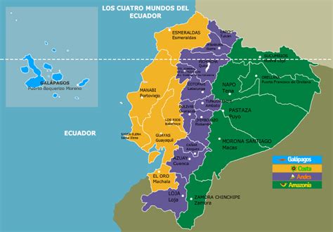Mapas De Ecuador Mapa Del Ecuador Con Sus Regiones