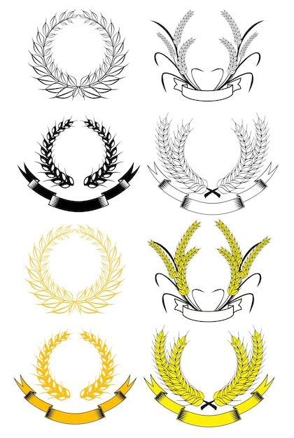 Premium Vector Set Of Laurel Wreaths