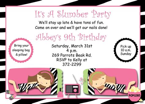 printable pajama party invitation templates