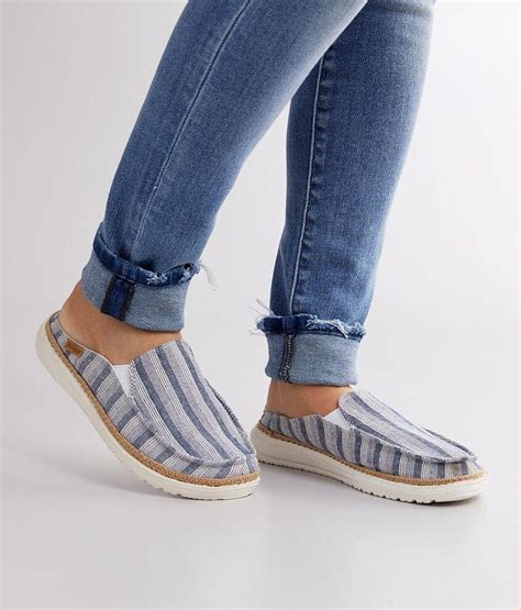 Hey Dude Lexi Striped Shoe Womens Shoes In Stripes Blue Buckle