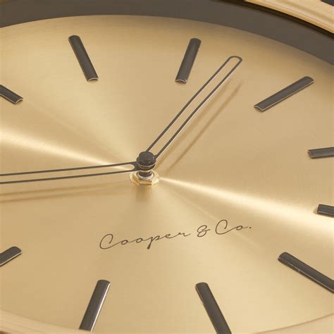 Cooper And Co 30cm Metallic Gold Silent Movement Round Wall Clock