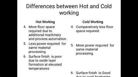 Differences Between Hot Working And Cold Workingme 302mp 308 Gpc
