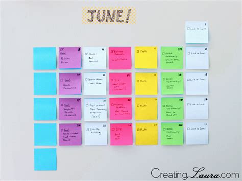 Creating Laura Diy Sticky Note Calendar