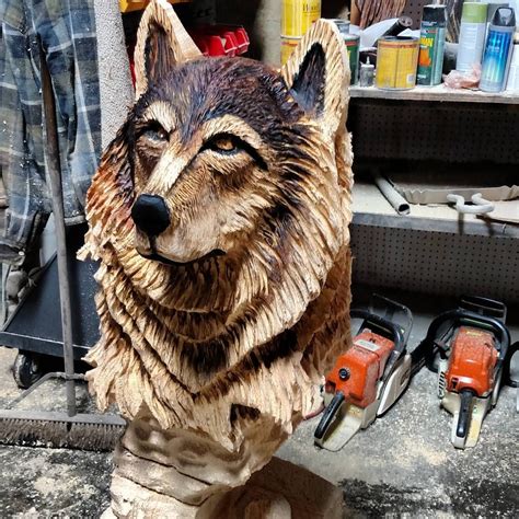 Glenn On Instagram “almost Done Sthil Chainsawcarving Wolves