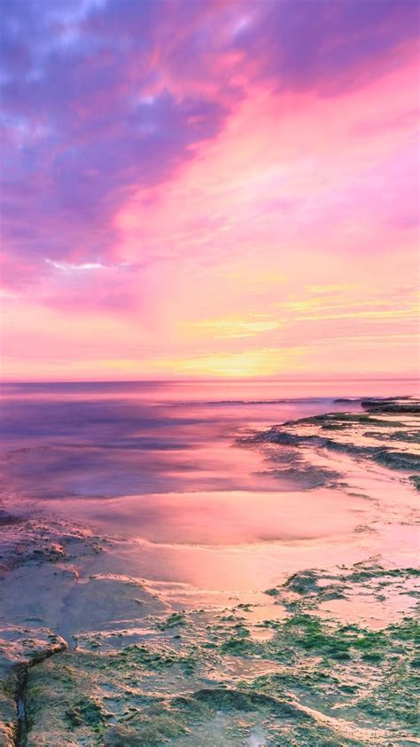 Pink Beach Sunset Wallpaper Download Mobcup
