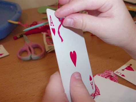 Kids Valentines Day Crafts Deck Of Cards Playing Card Banner And Hug