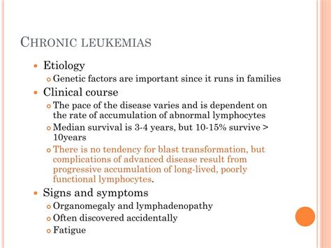 Ppt Chronic Leukemias Powerpoint Presentation Free Download Id6870547