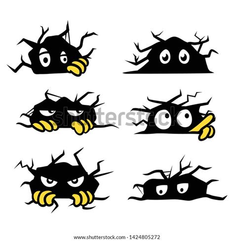 Hiding Eyes Behind Wall Carttoon Expression Stock Vector Royalty Free