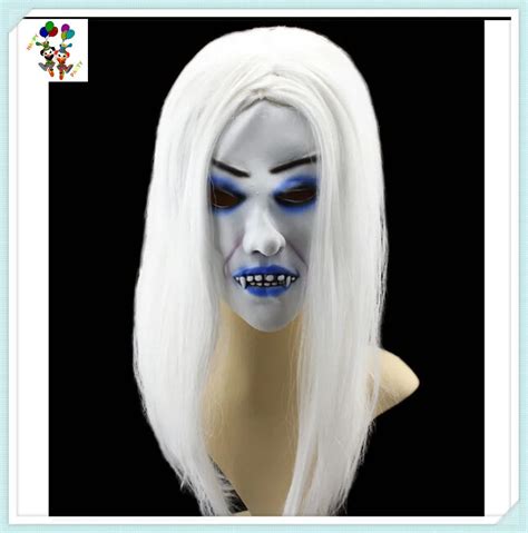 Zombie Ghost Scary Emulsion Skin Halloween Masks With Hair Hpc 2695