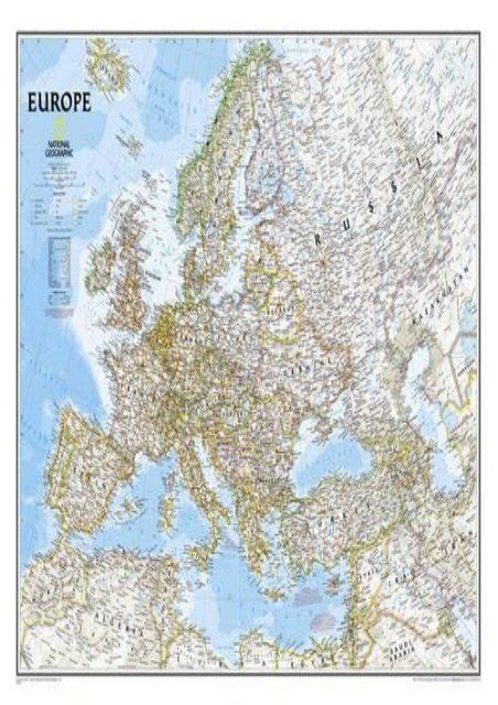 Europe Classic Tubed National Geographic Reference Map