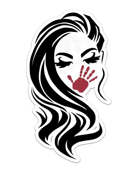Native American Woman Red Hand Sticker Etsy