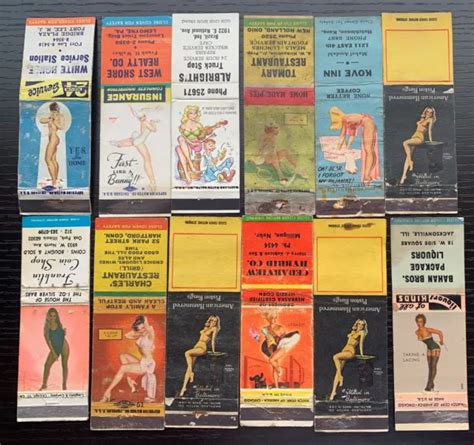 12 vintage pinup girl matchbook covers risque advertisements used 1940 50 s 12 00 picclick