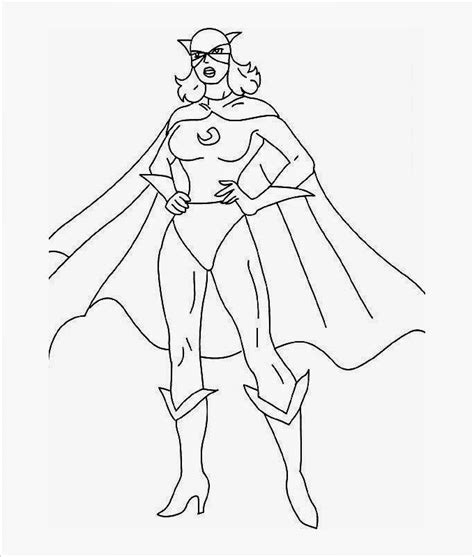 Female Superhero Drawing Template