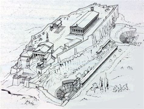 Ricostruzione Dell Acropoli Di Atene Costruita Attorno Al V Secolo A C