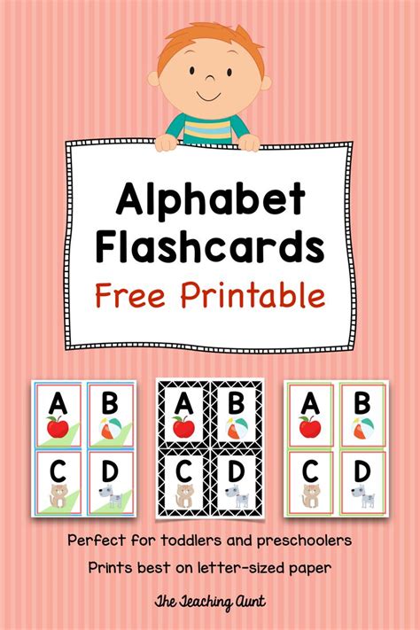 Alphabet Flashcards Free Printable The Teaching Aunt Alphabet