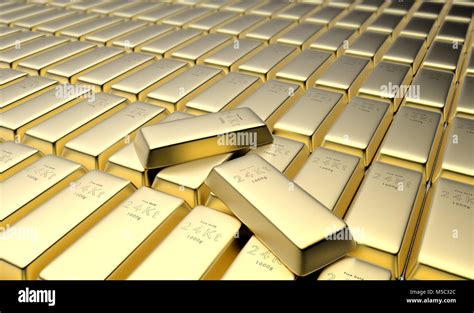 3d Rendering Of 24 Karat Gold Bars In A Vault Stock Photo Alamy