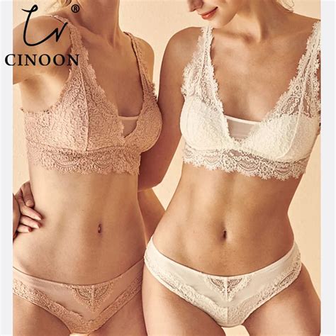Cinoon Fashion Sexy Bra Set Womens Push Up Lace Underwear Panties Thin Breathable Bra Set