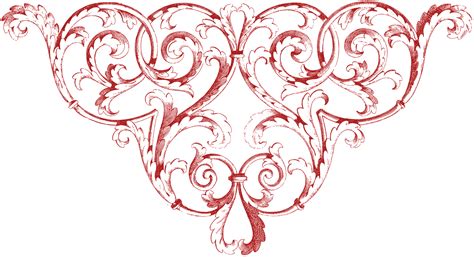 Scroll Corner Ornament Image Red Graphicsfairy The Graphics Fairy