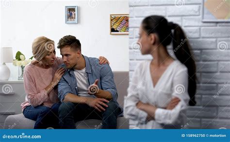 Husband Quarrel With Wife Conflict And Boring Couple In The Living Room