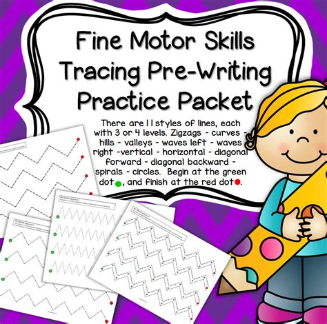 Fine Motor Skills Tracing Pre Writing Practice Packet