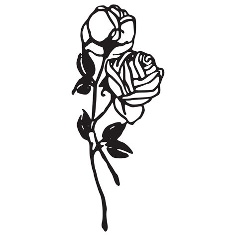 Black Rose Drawing Clip Art Rose Tattoo Png Download 24002400