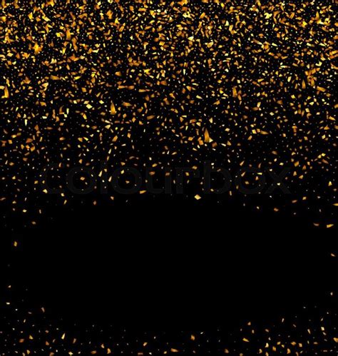 Stock Vector Of Gold Glitter Falling Confetti On A Black Background