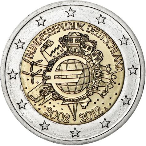 2012 De 10 Jahre Euro Bargeld • Zwei