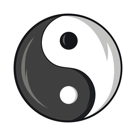Yin And Yang Symbol Icon Cartoon Style 14431775 Vector Art At Vecteezy