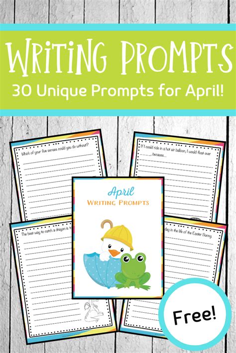 Free Printable April Writing Prompts For Elementary