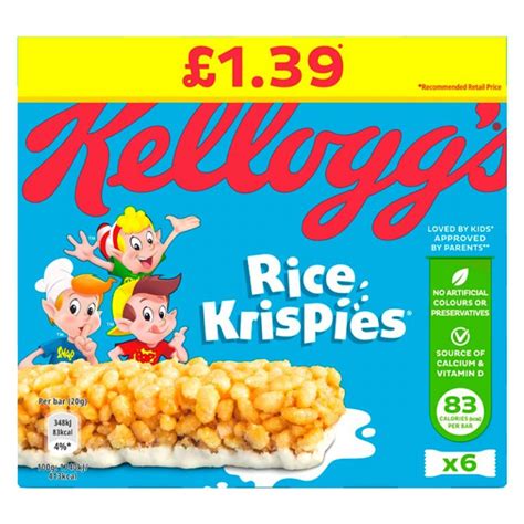 Kelloggs Rice Krispies Cereal Bars 6 Pack 120g Online Household