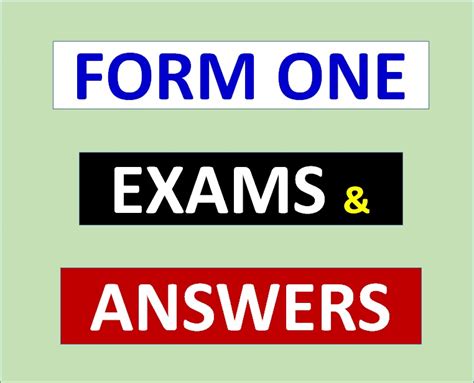 Form One Exams With Answers Download All Subjects Solved Exams