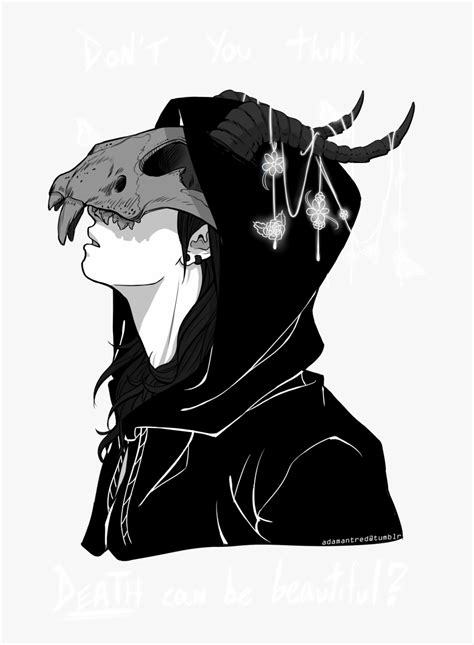 Transparent Tumblr Clipart Black And White Anime Boy With Skull Mask
