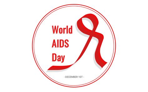 World Aids Day December 1st Ribbon With Aids Awareness Ribbon