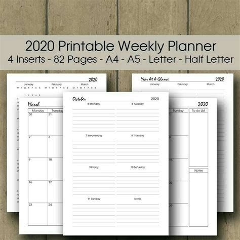 Printable Academic Planner 2021 2022 Etsy Weekly Planner Printable