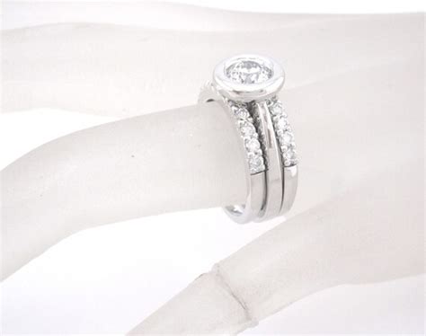 Round Diamond Engagement Ring And Bands Bezel Set By Knrinc